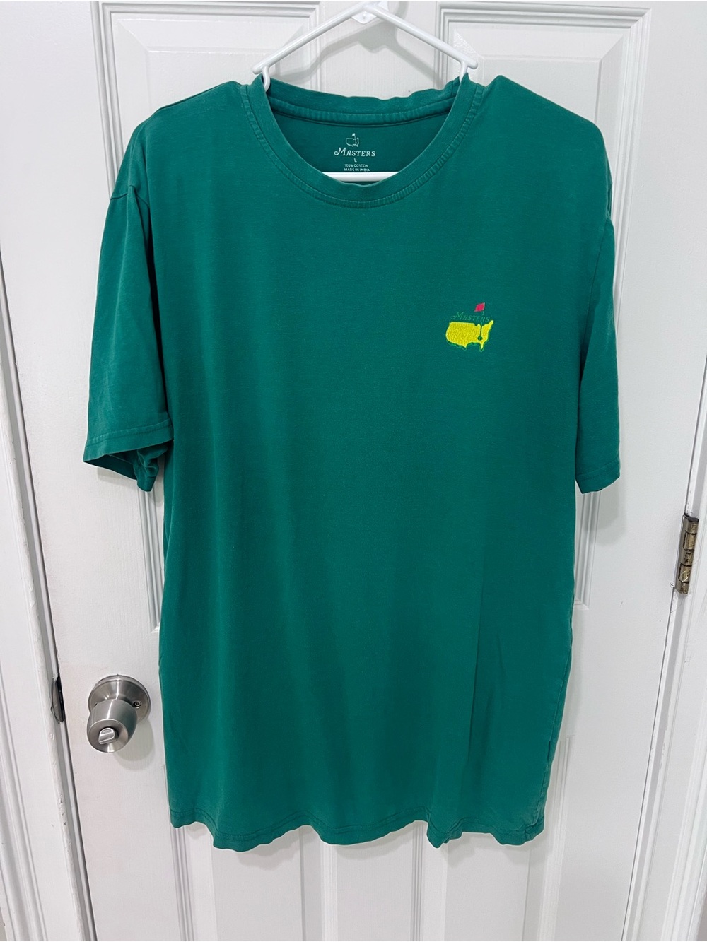 Masters 2017 GreenShort-Sleeve Tee with Yellow & Pink Logo